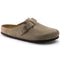 BIRKENSTOCK Boston Taupe Suede Sfb Unisex Slides
